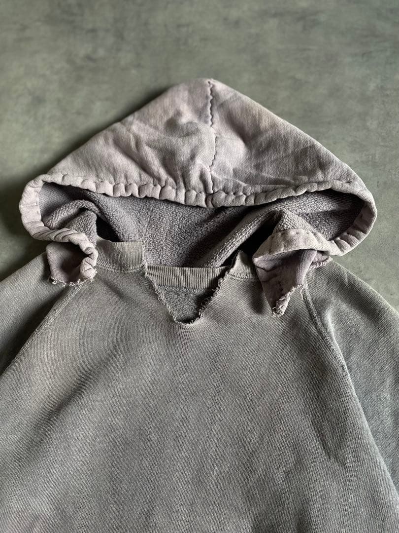 し*も様 60s 後付けパーカー リメイク スウェット フェード