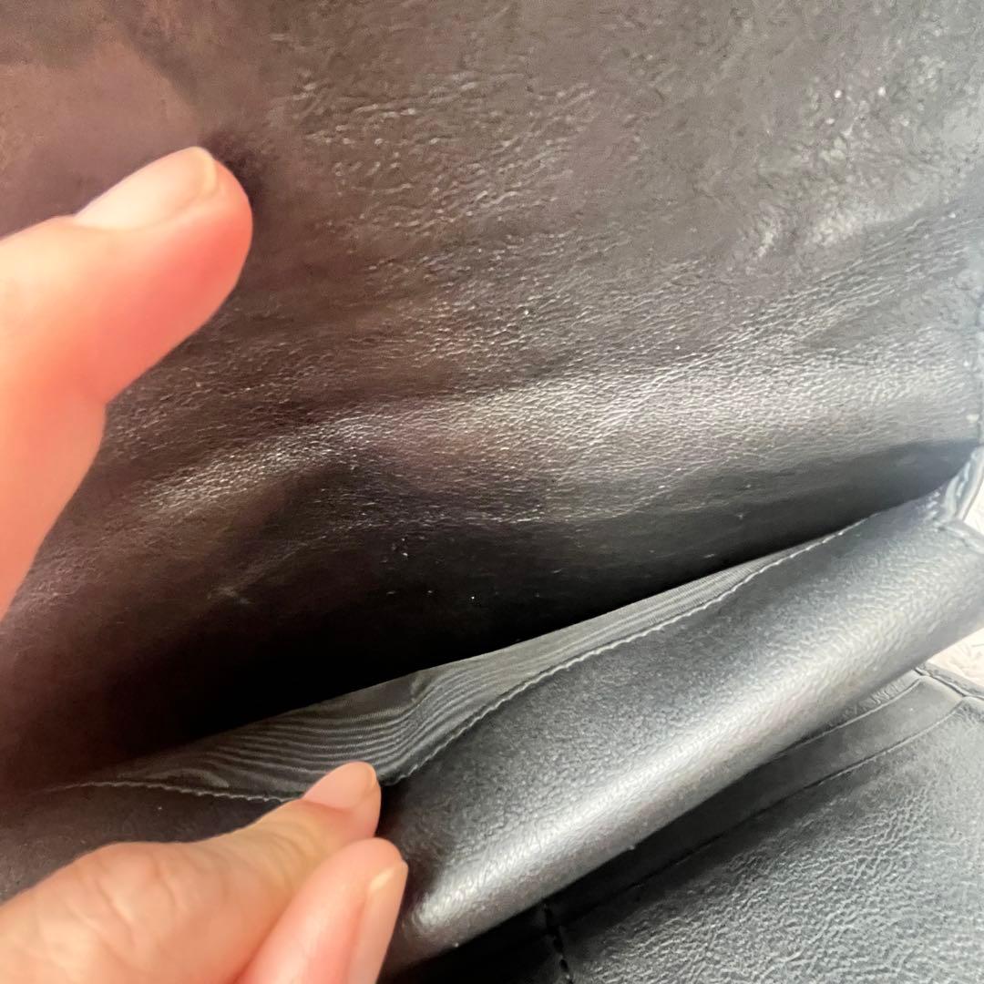 美品✨GUCCI シマ　三つ折り　長財布　ブラック　メンズ　GG柄