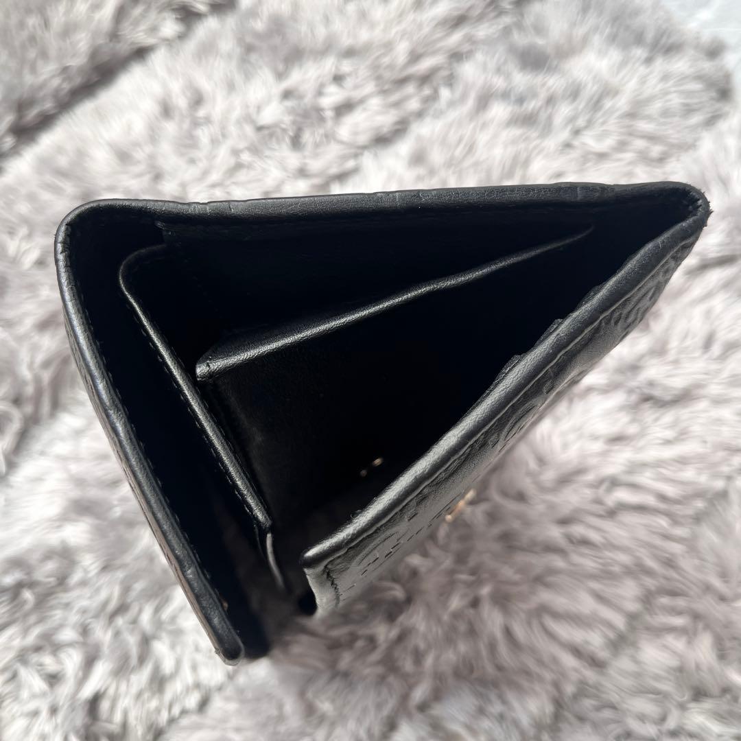 美品✨GUCCI シマ　三つ折り　長財布　ブラック　メンズ　GG柄