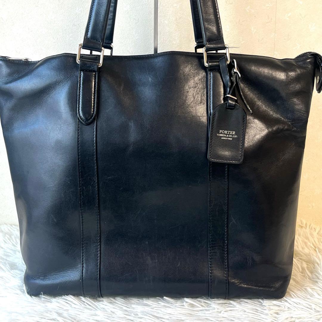 PORTER SORT ソート トートバッグ オールレザー 肩掛け　ポーター　黒