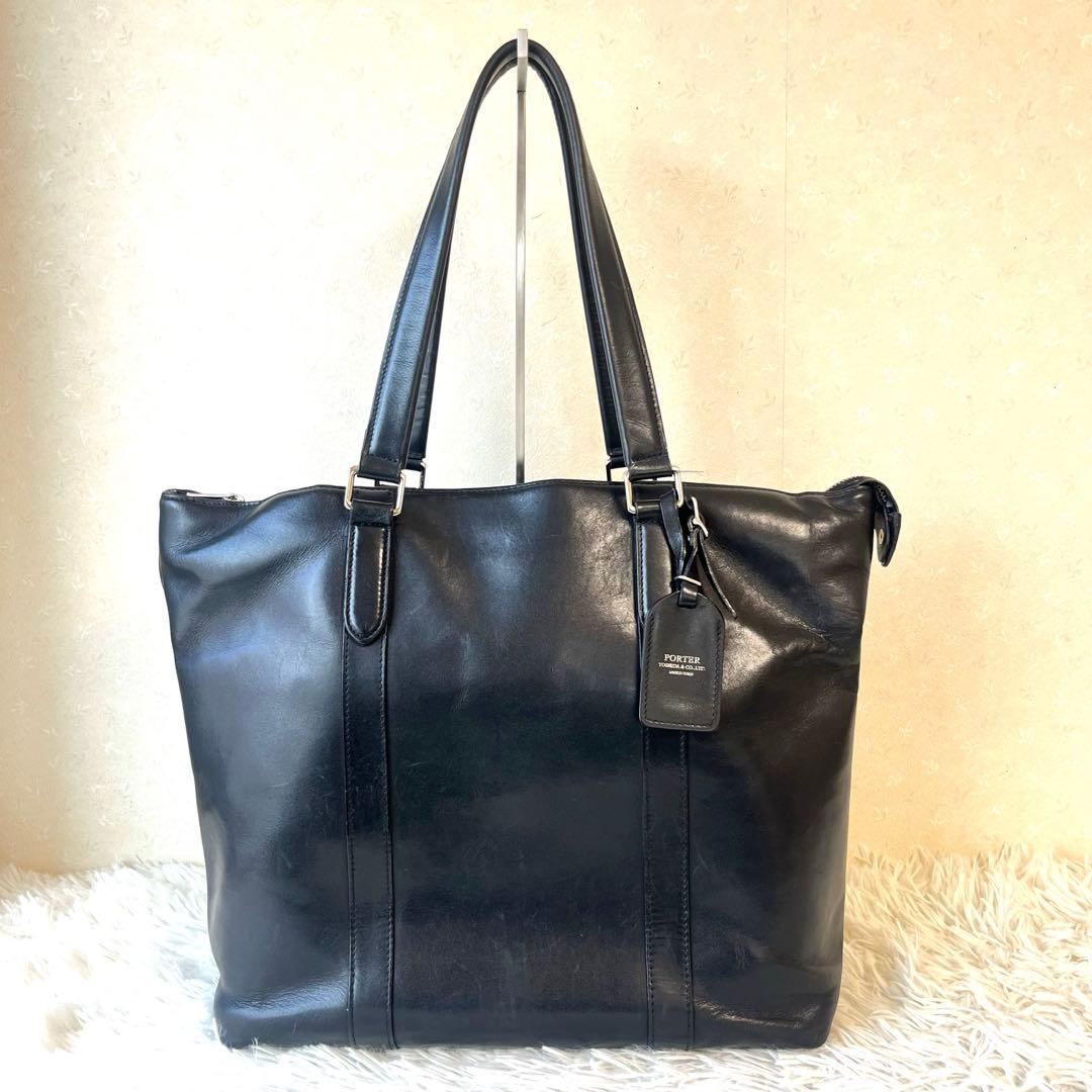 PORTER SORT ソート トートバッグ オールレザー 肩掛け　ポーター　黒