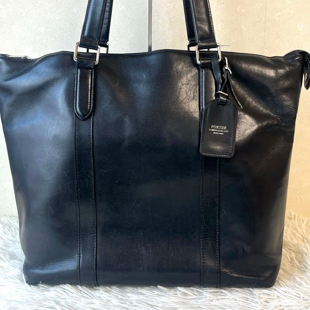 PORTER SORT ソート トートバッグ オールレザー 肩掛け　ポーター　黒