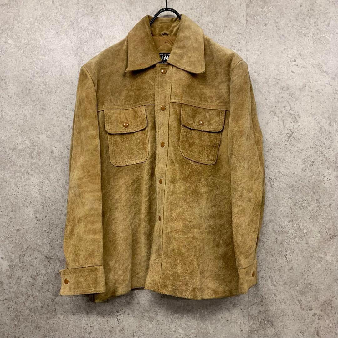 US古着◆スエード レザー ジャケット メンズ L程