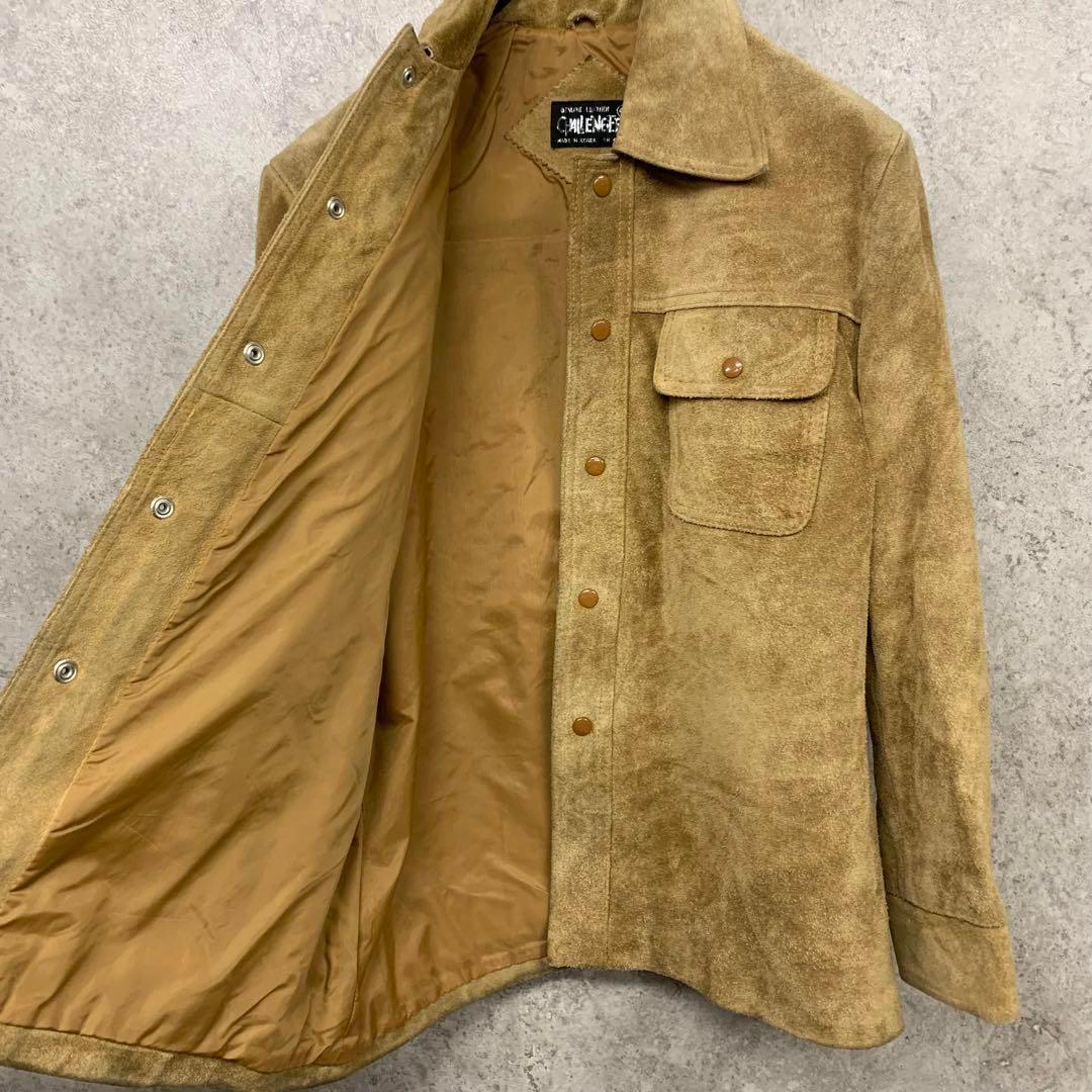 US古着◆スエード レザー ジャケット メンズ L程