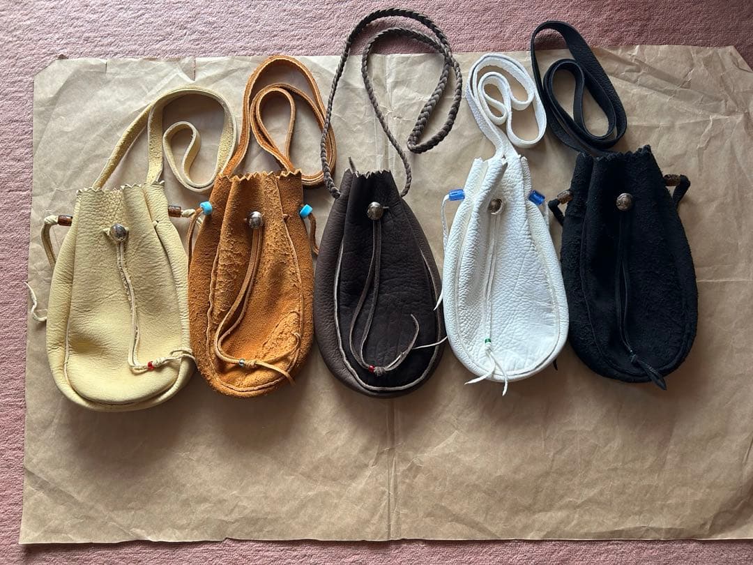 ディアスキン巾着　ベージュ