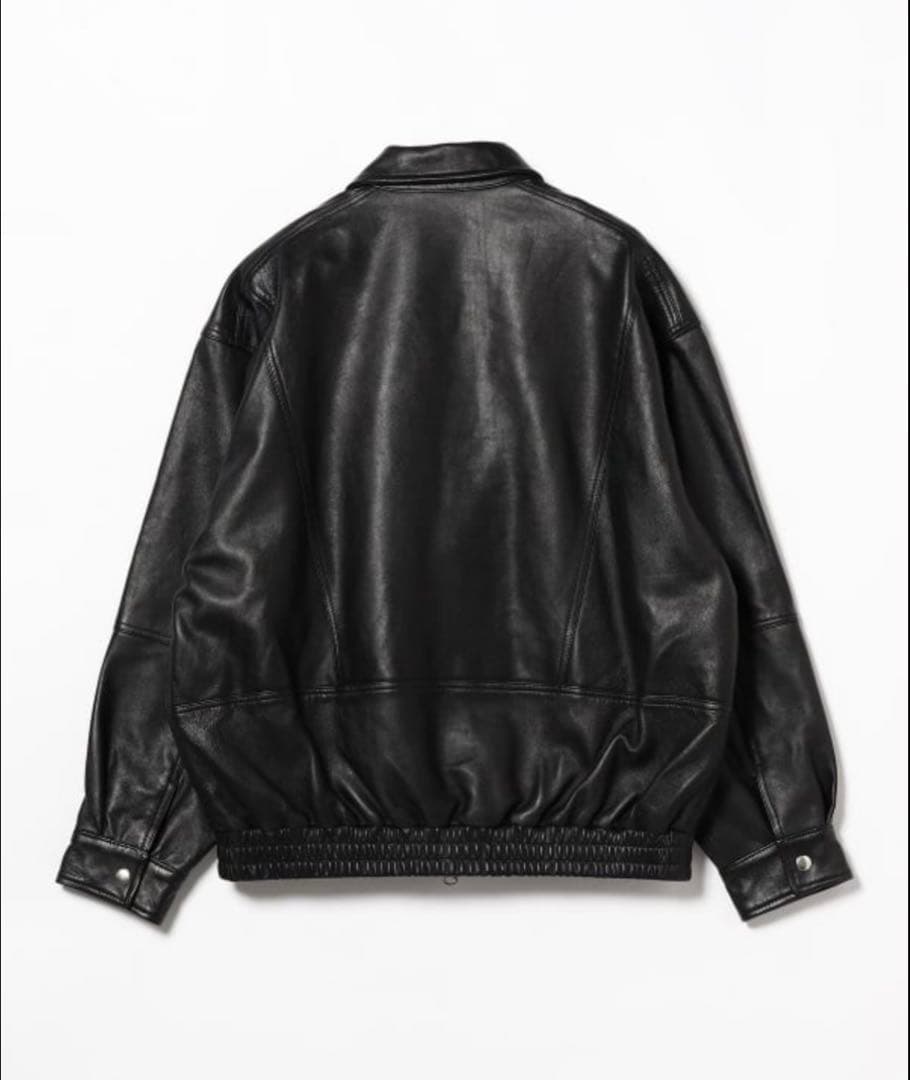 BEAMSワイドフィット 4ポケット レザー ブルゾン レザージャケット