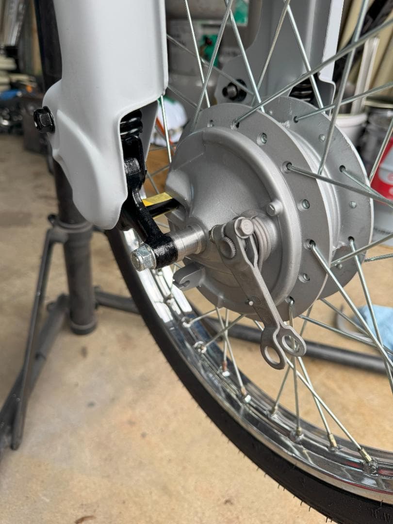 健*郎様 スーパーカブ ワイドフロントフォーク 純正ハブ対応 フルセット 幅約1