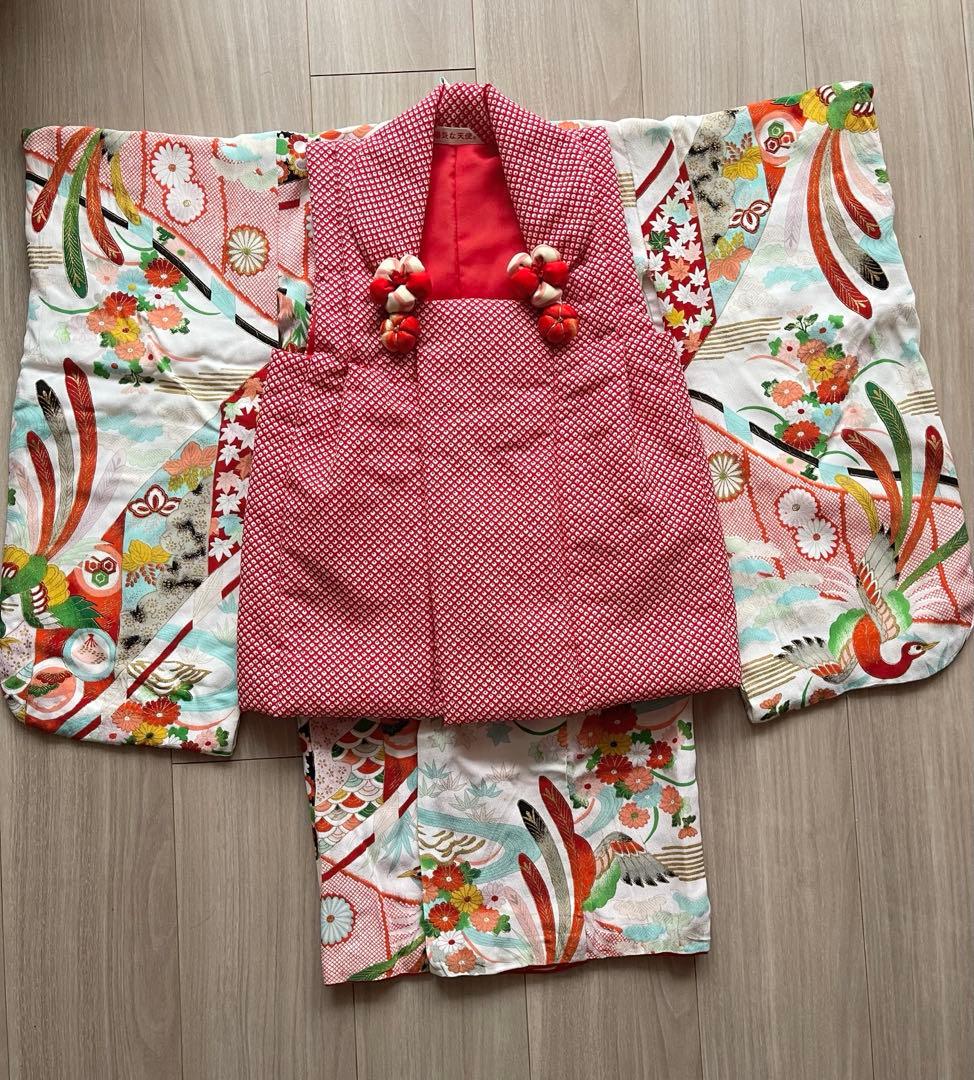 七五三　ビンテージ着物セット　3歳　作り帯+ 被布