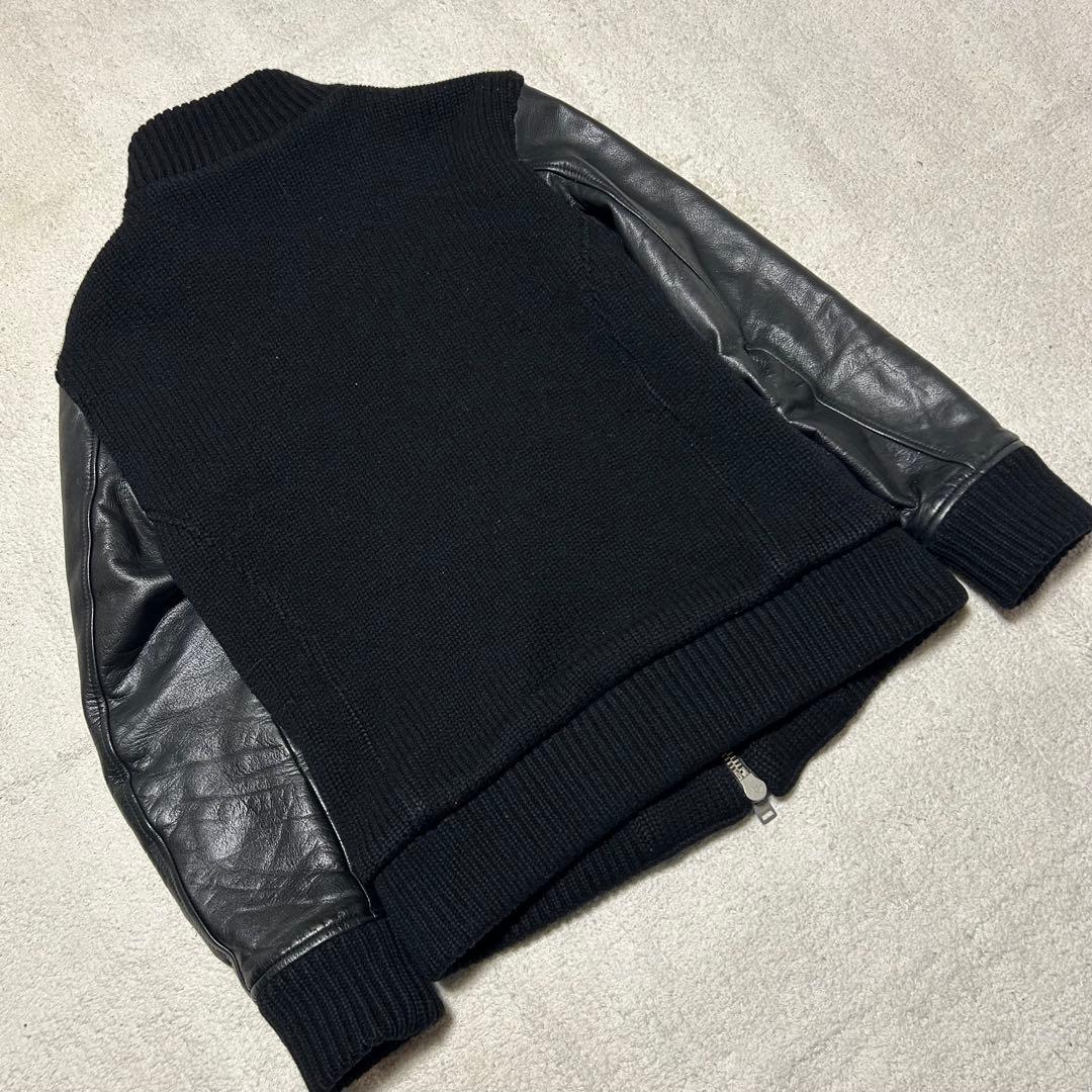 BACK BONE バックボーン　袖革レザージャケット　袖革ライダースジャケット