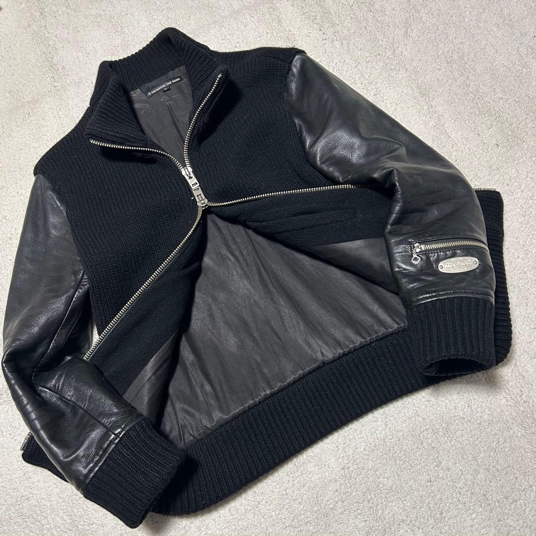 BACK BONE バックボーン　袖革レザージャケット　袖革ライダースジャケット