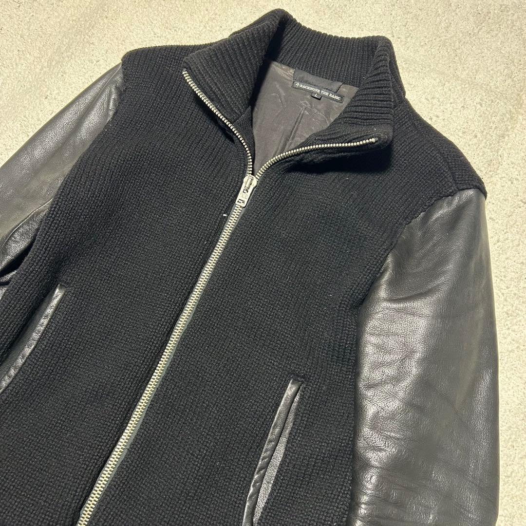 BACK BONE バックボーン　袖革レザージャケット　袖革ライダースジャケット