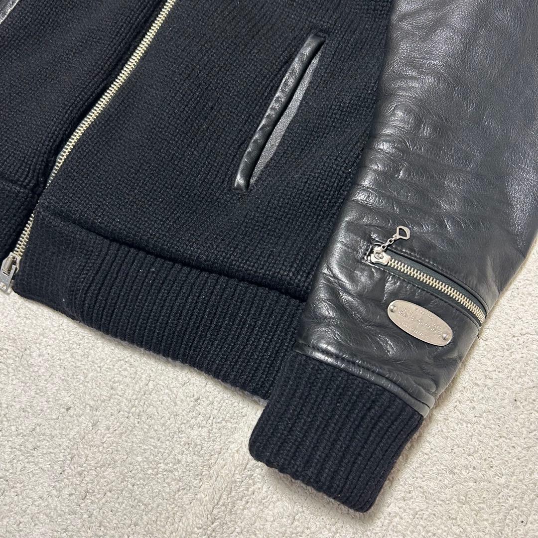 BACK BONE バックボーン　袖革レザージャケット　袖革ライダースジャケット