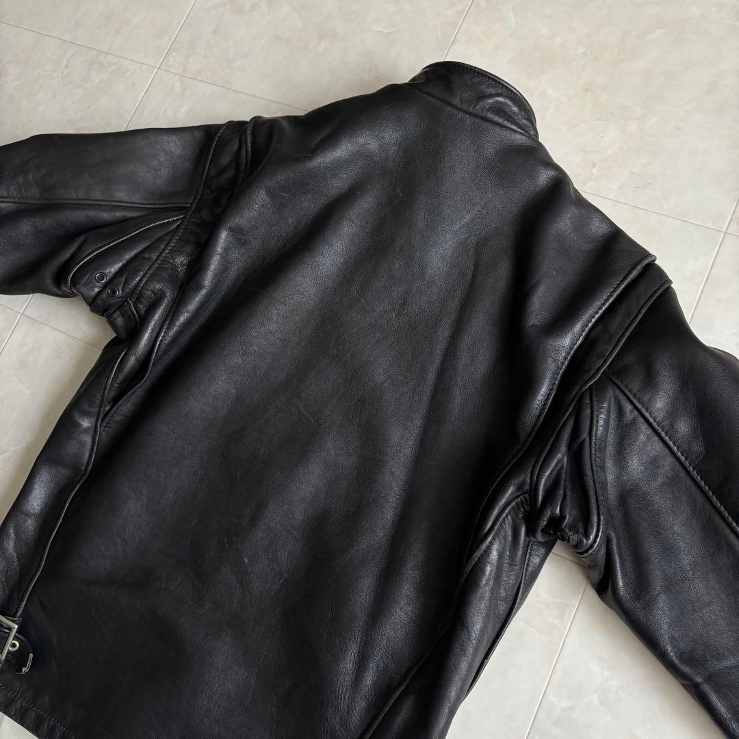 Schott 本革レザーシングルライダース 黒 36 カフェレーサー定番