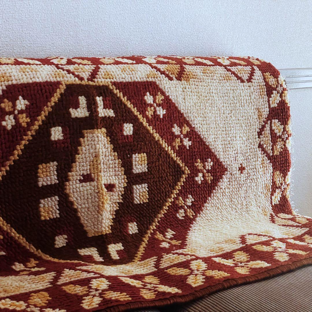 114×70 ブルガリア産 フカフカ ヴィンテージラグ