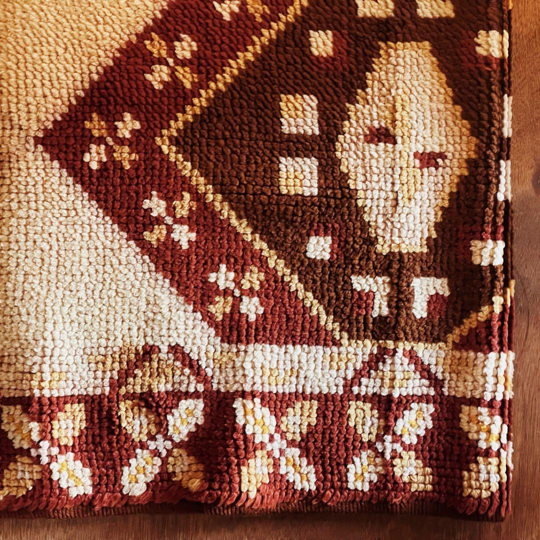 114×70 ブルガリア産 フカフカ ヴィンテージラグ