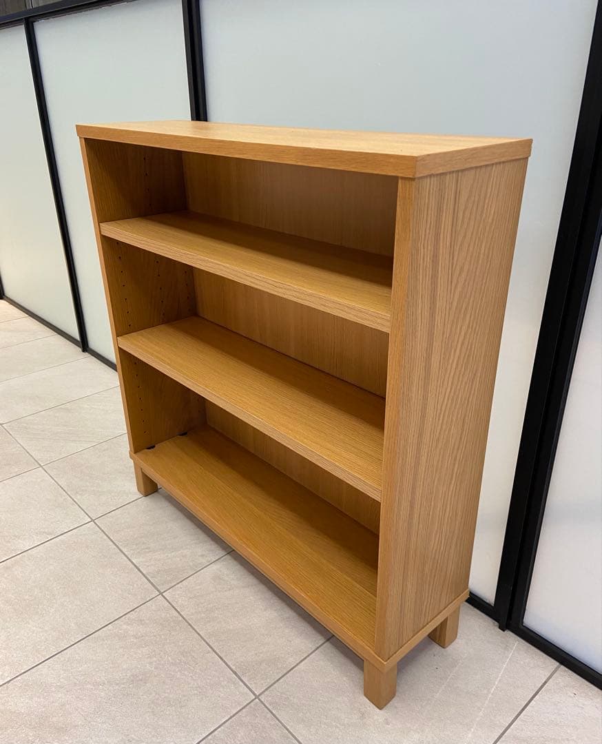 ⭐️超美品⭐️２つセット⭐️オーク材⭐️薄型ラック・ワイド小⭐️大⭐️奥行２２ｃｍ⭐️