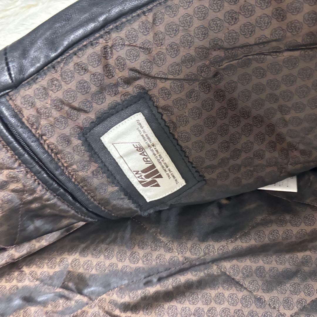 90's✨レザージャケット　本革　ジップブルゾン　ブラック　M 菅田将暉　襟付き