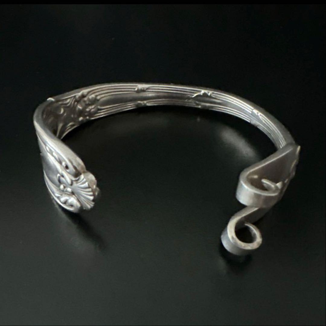 オールド　ティファニー バングル　ブレス　フォーク　シルバー　カトラリー　刻印入