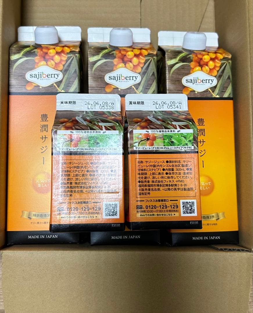 フィネス 豊潤サジー５本セット 1000ml 3本　300ml ２本