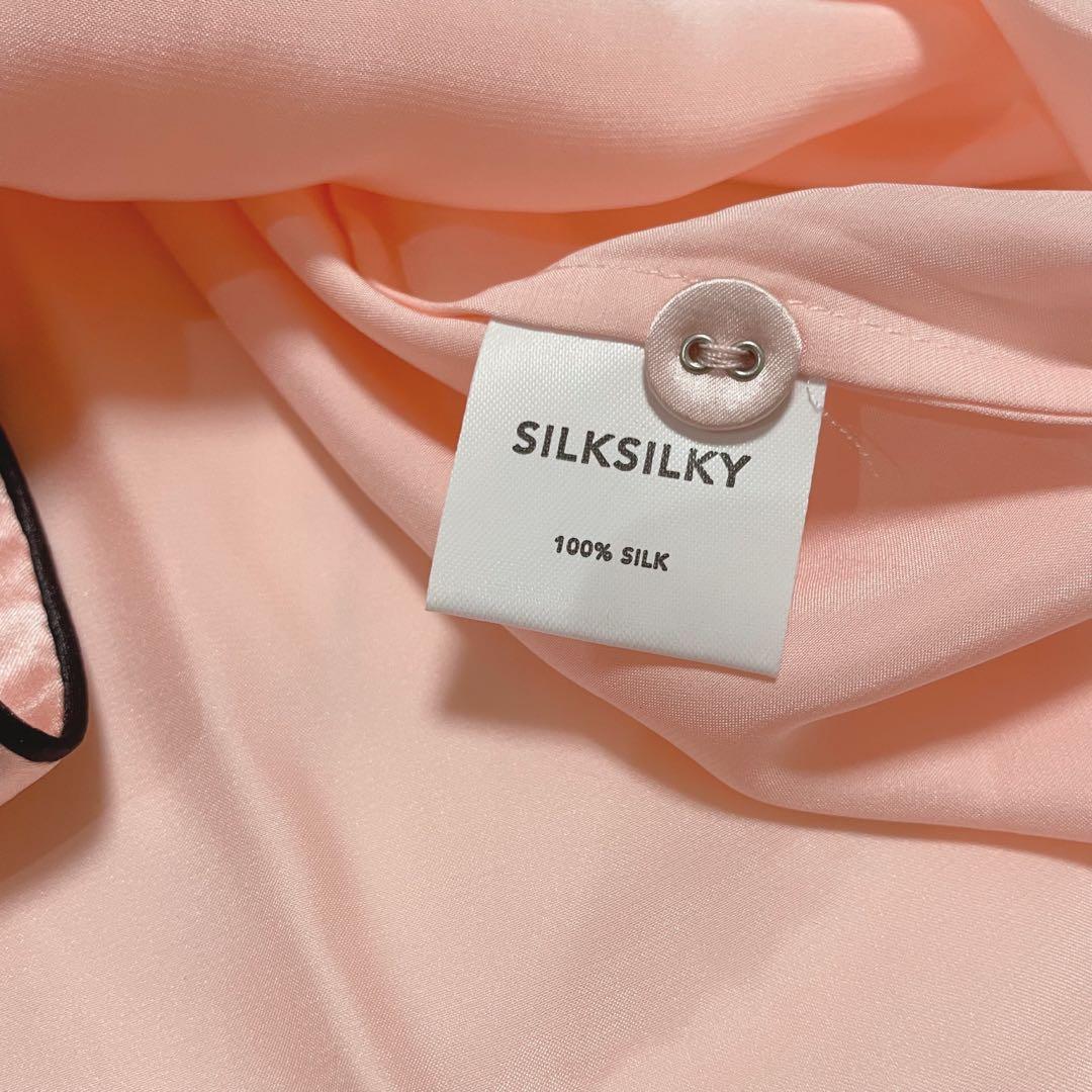 481 新品 シルクパジャマ 絹100% L ピンク 天然素材 一等品