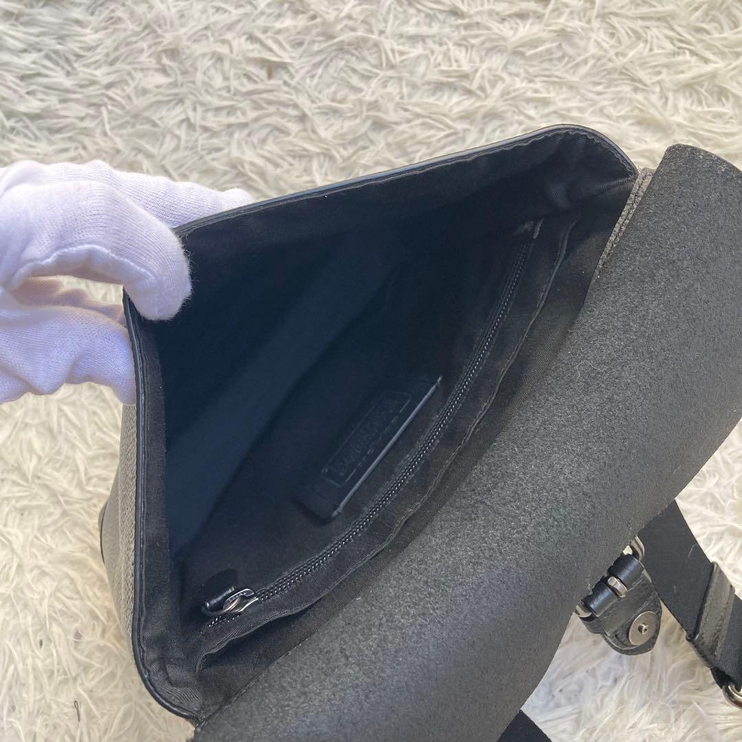 未使用級 COACH 黒 ブラック ハドソン メッセンジャー 革 レザー