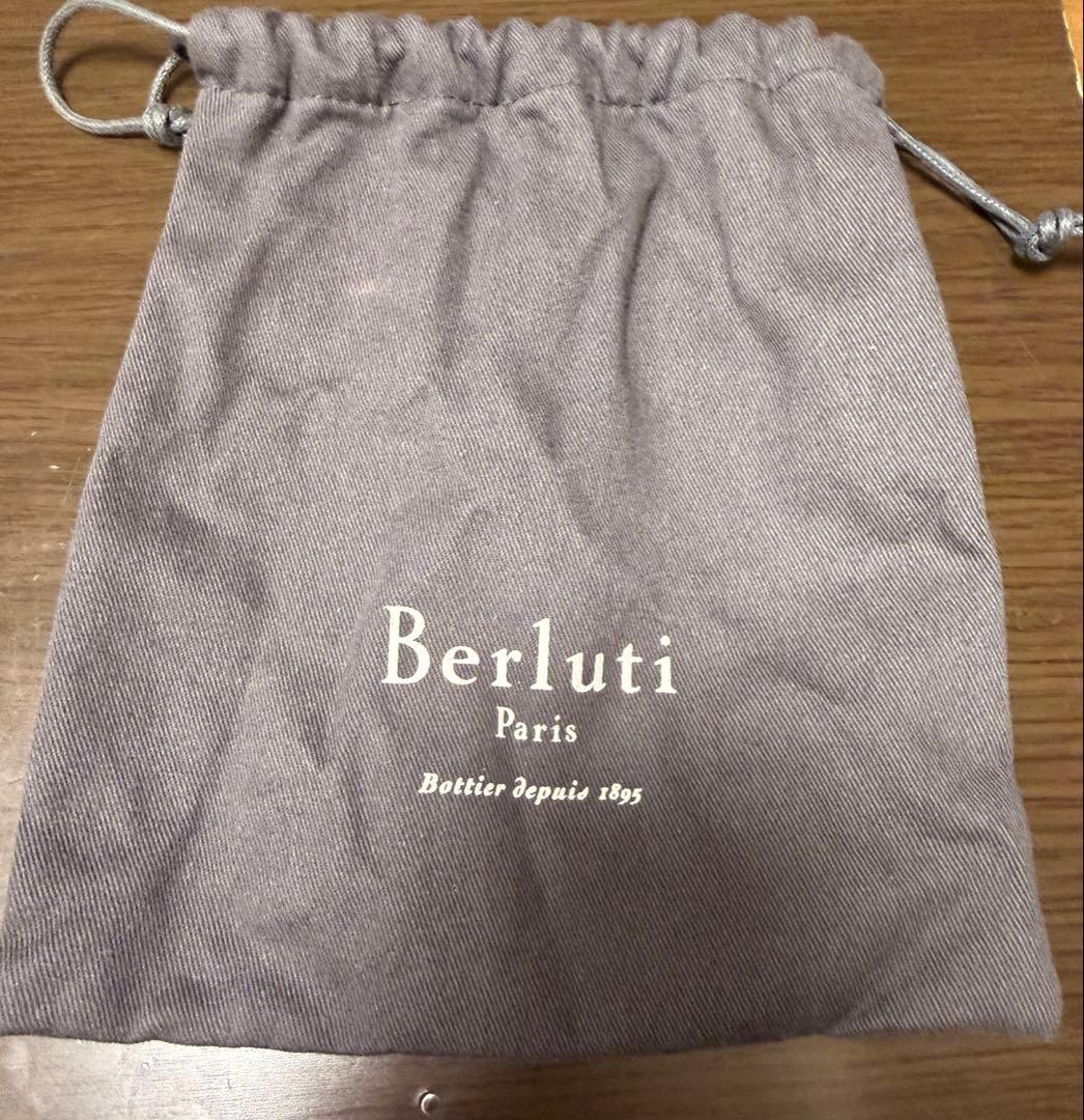 ベルルッティ レザーベルト ゴールデンパティーヌ ホールマーク美品 純正巾着付