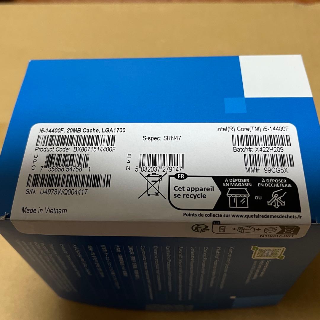 【美品】Intel core i5-14400F（第14世代）