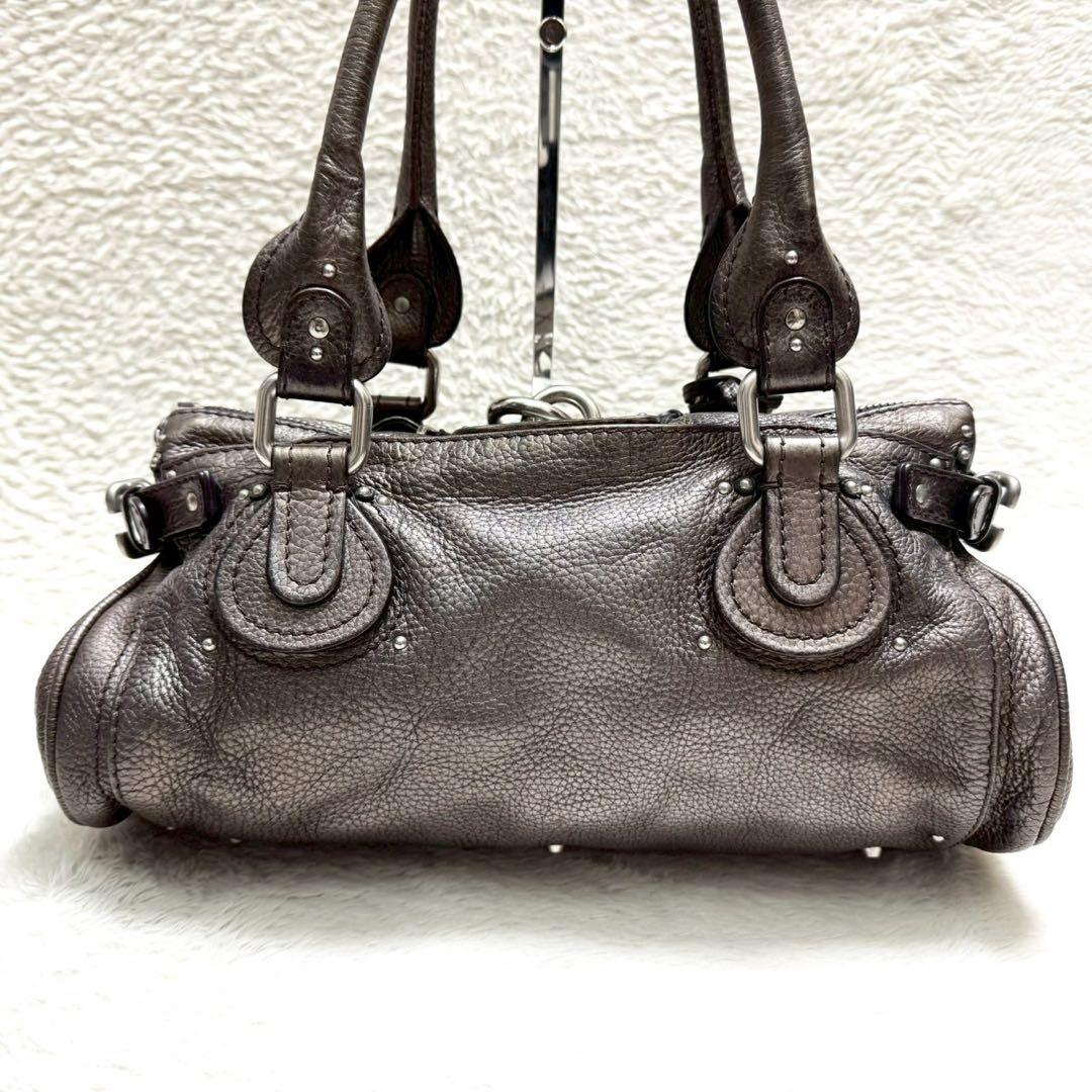 Chloe クロエ パディントン ハンドバッグ 南京錠 鍵付 ブロンズ系
