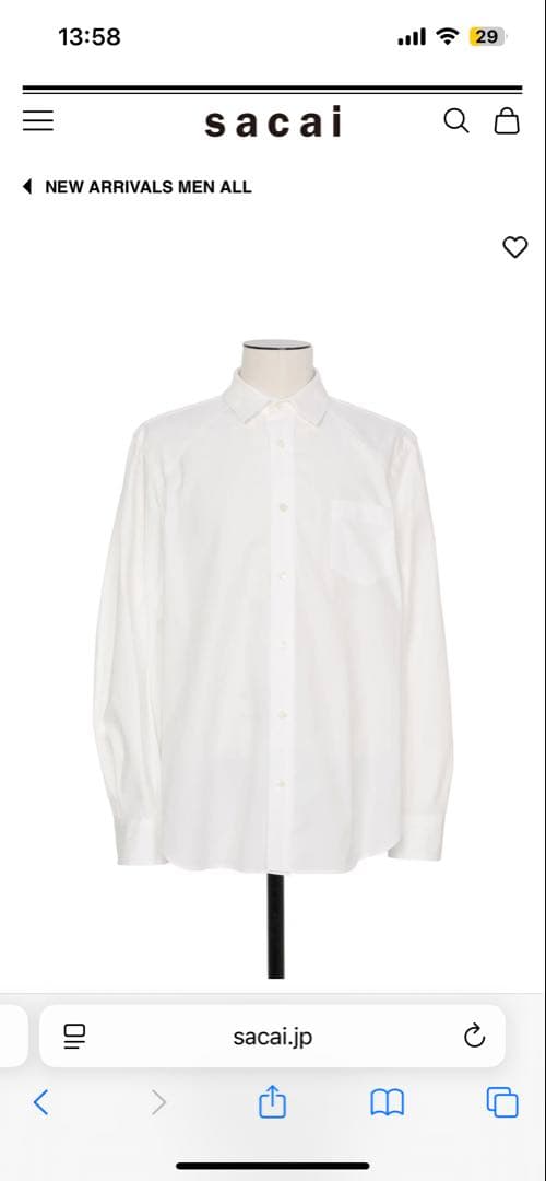 sacai 26ss シャツ　poplin shirt