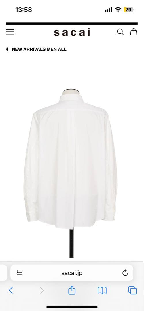sacai 26ss シャツ　poplin shirt