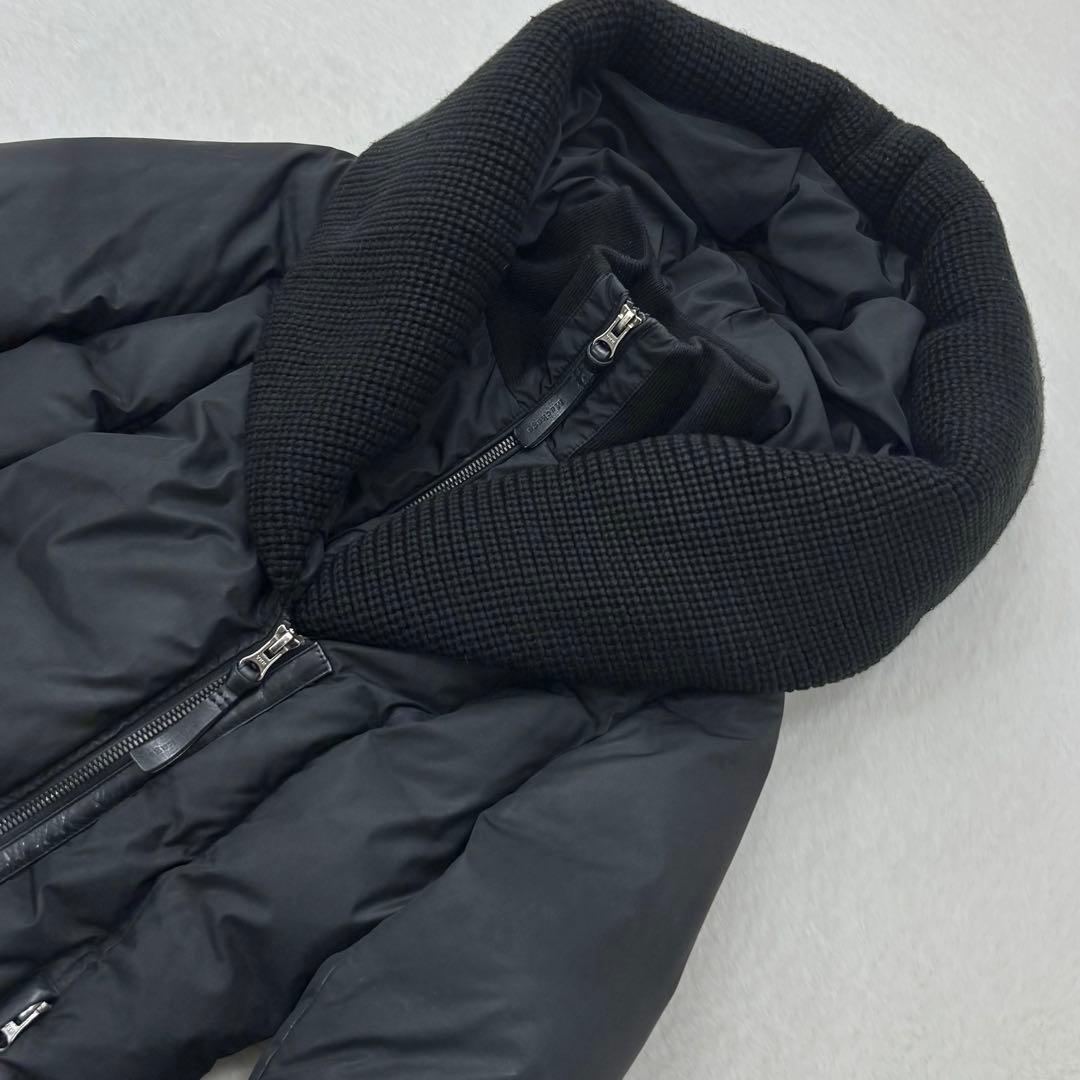 h*6様 マッカージュ　ダウンコート　レザー　ニット　KAY-NFR同型　ブラッ