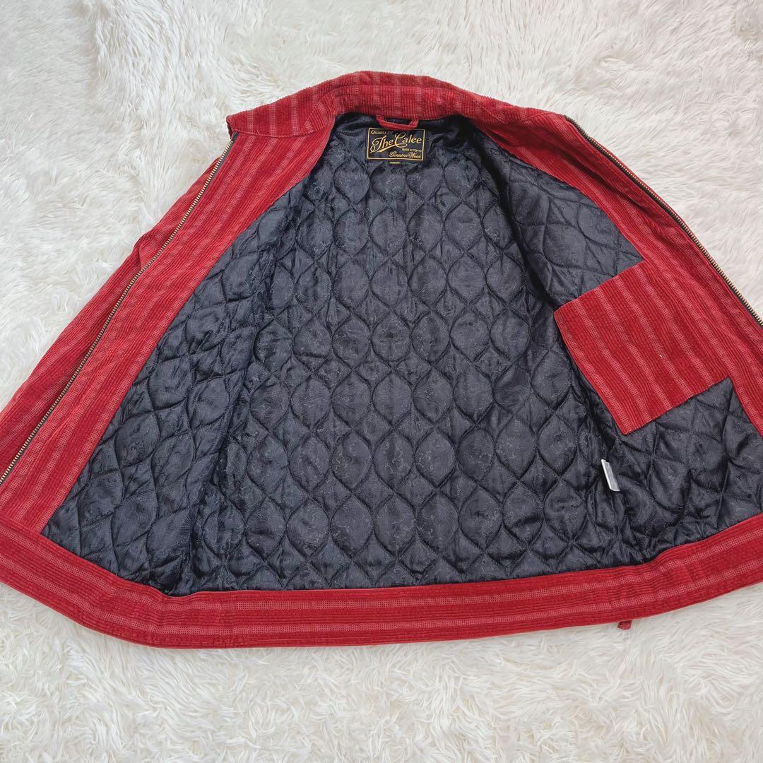 【美品】CALEE コーデュロイブルゾン　ストライプ レッド　サイズM