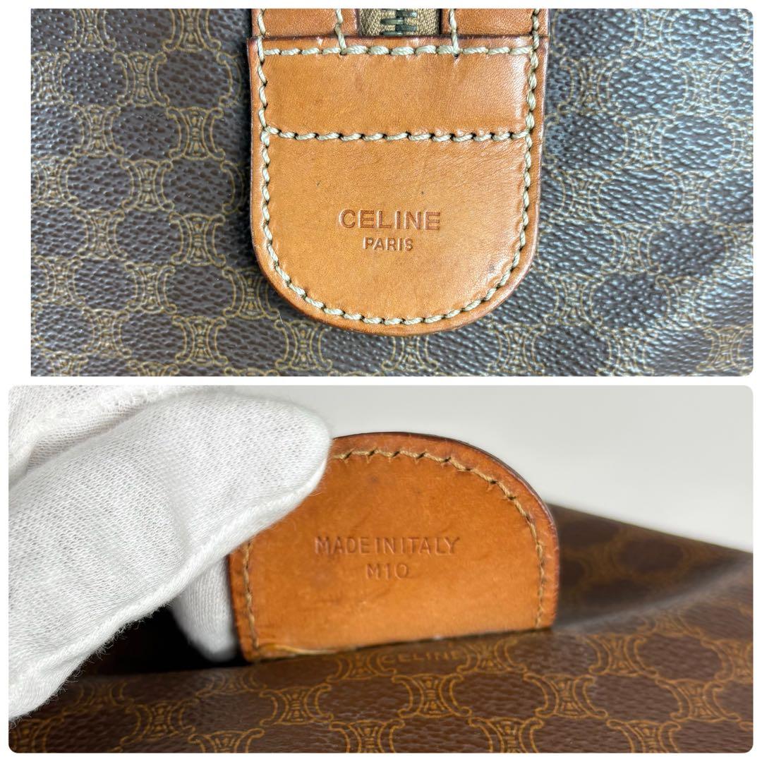 良品✨セリーヌ ボストンバッグ ゴールド トリオンフ マカダム レザー PVC