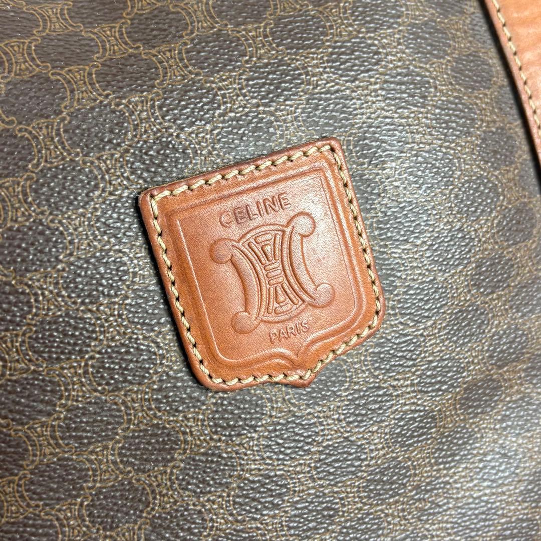 良品✨セリーヌ ボストンバッグ ゴールド トリオンフ マカダム レザー PVC