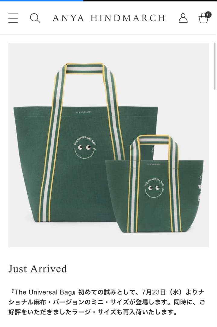 アニヤハインドマーチ　ナショナルアザブ　ユニバーサルバッグ　大小セット