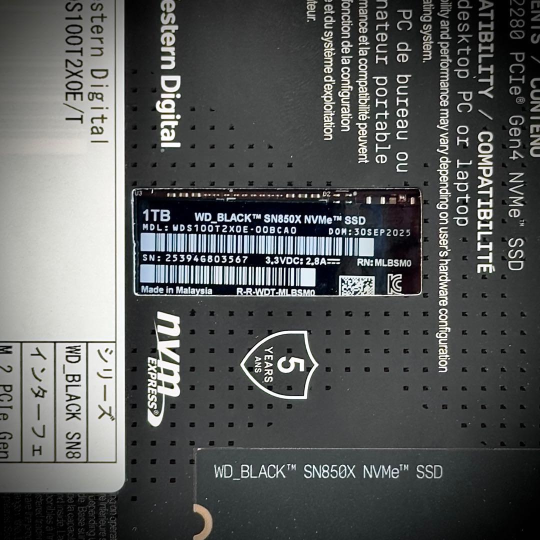 【新品】WD_Black SN850X 1TB Gen4
