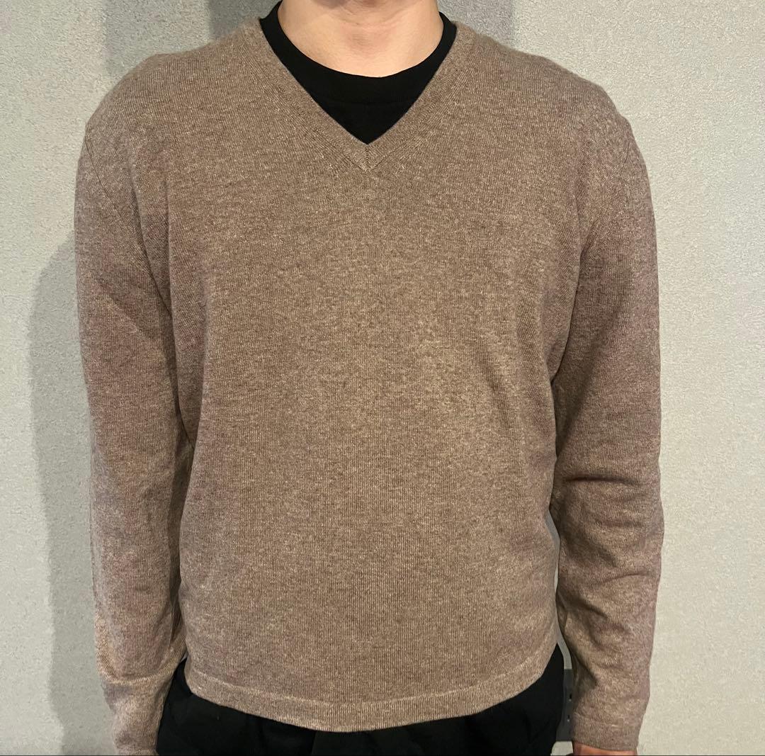 ブラウン Vネックセーター