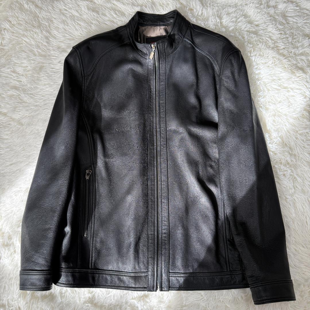 きくちゃん様✨damkjhl レザージャケット シングルライダース 羊革 黒