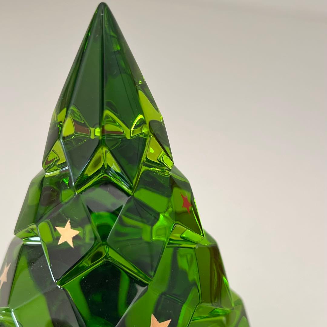 BACCARAT バカラ クリスマスツリー 星模様 グリーン クリスタル