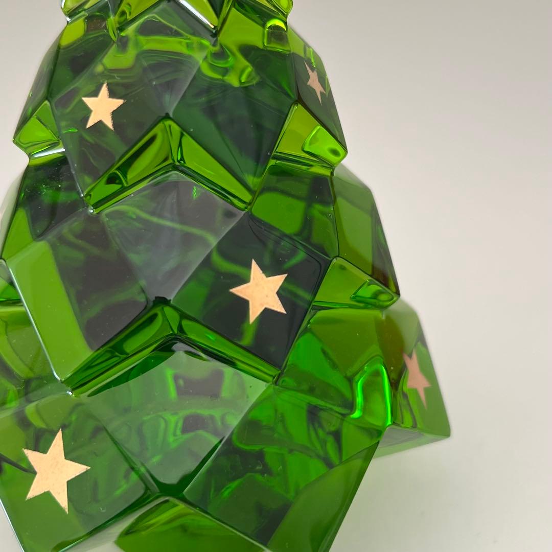 BACCARAT バカラ クリスマスツリー 星模様 グリーン クリスタル