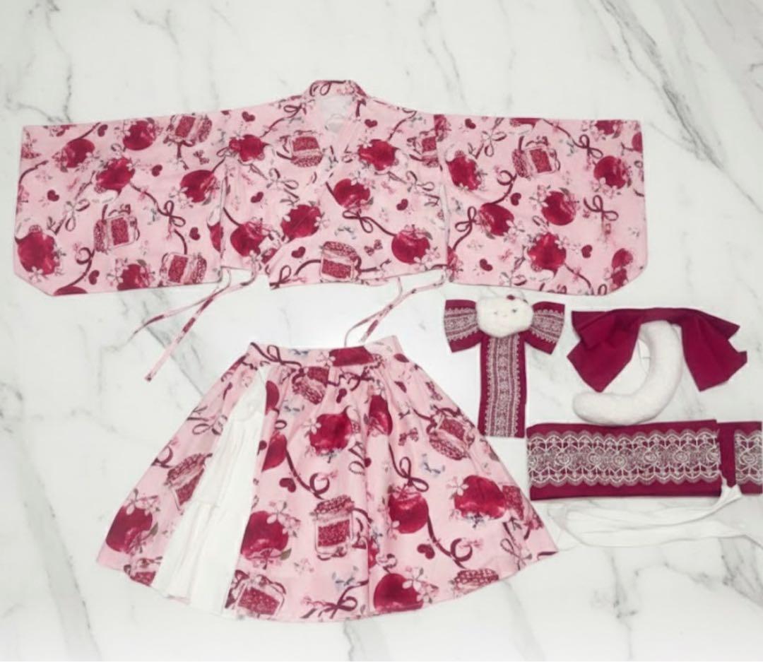 ToAlice L1012林檎猫姫浴衣セット ピンク 浴衣ドレス レディース