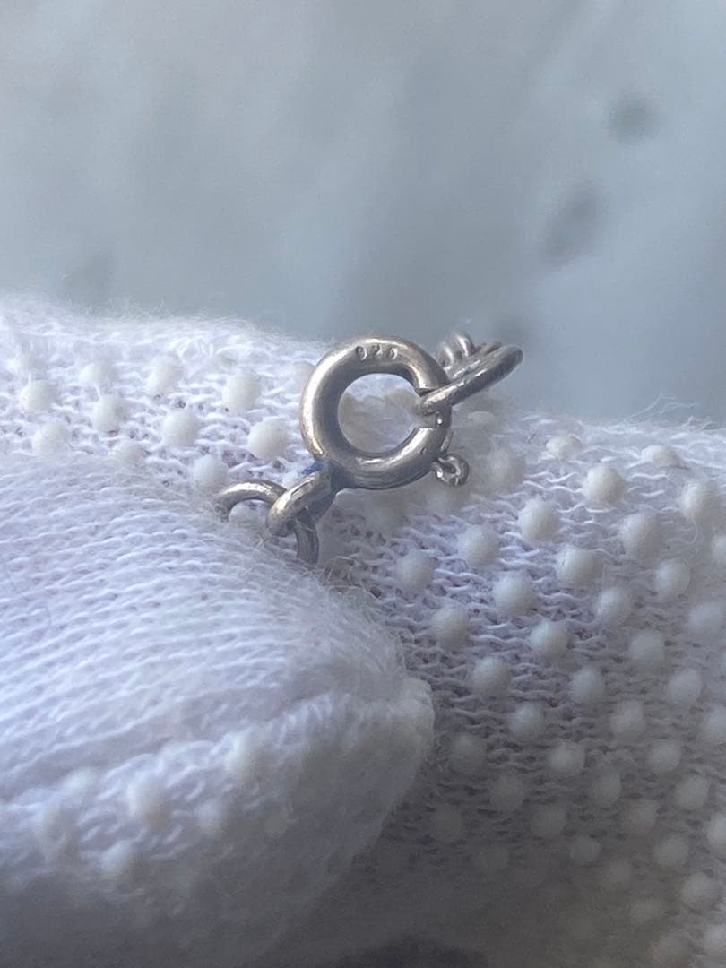 ヴィンテージ　シルバー925 宝石付き　クロスカット　ネックレス