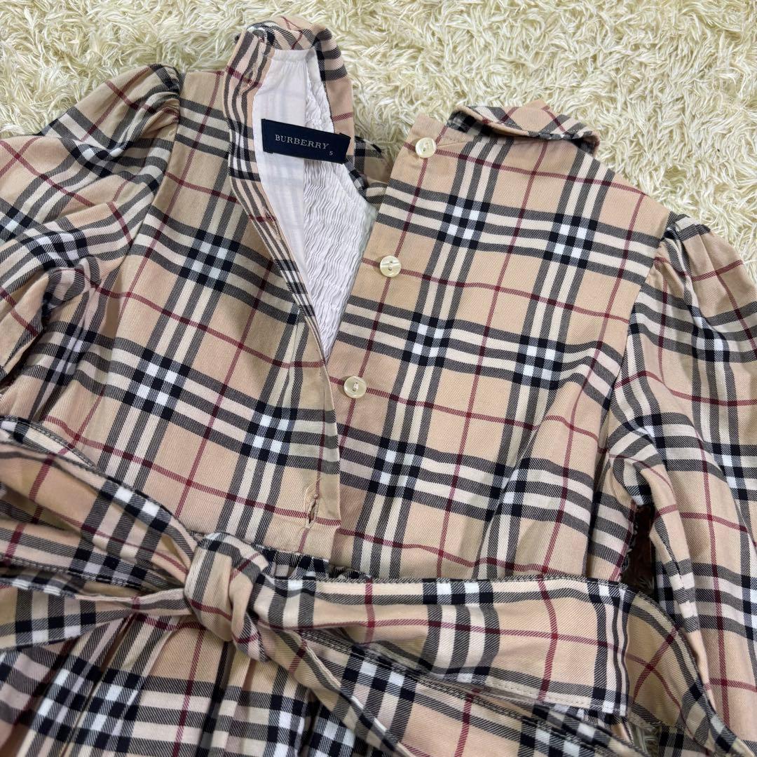 バーバリー　スモッキング　ノバチェック　キッズ　ワンピース　長袖　110