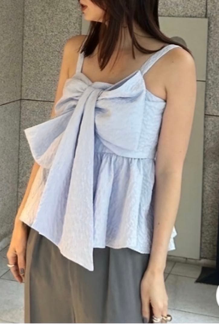 FRAY I.D フレイアイディー　ペプラムリボントップス