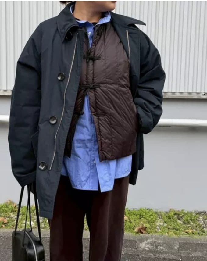 TAION タイオン　五明祐子さんコラボ　チャイナボタン　インナーダウンベスト