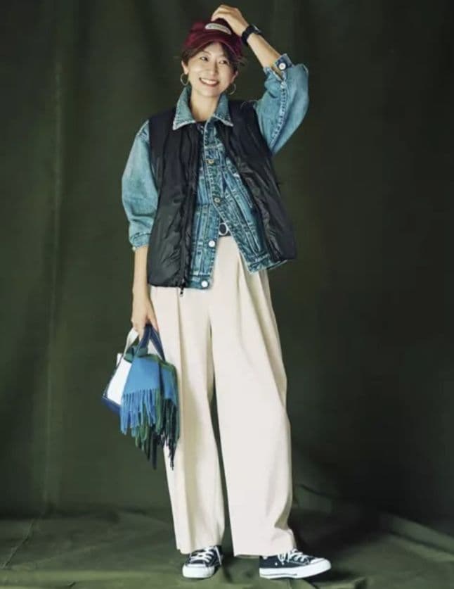 TAION タイオン　五明祐子さんコラボ　チャイナボタン　インナーダウンベスト