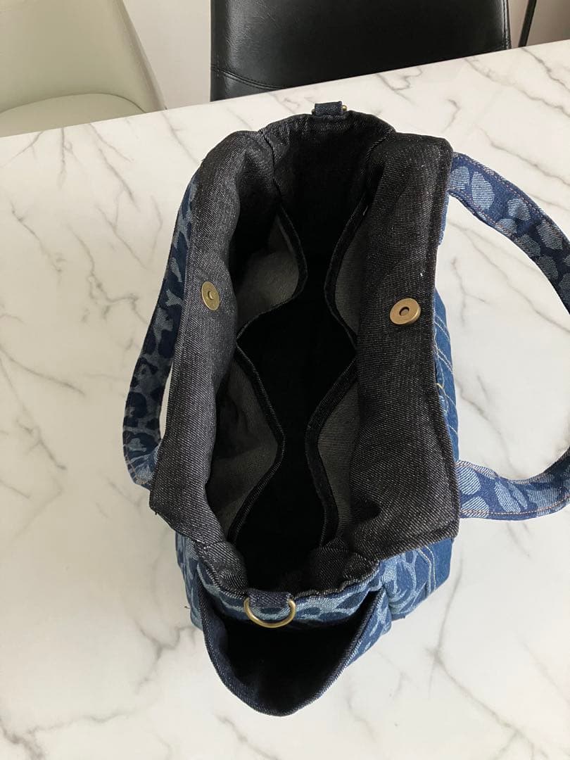 864 しま　デニムリメイクバック　ハンドメイド　4点