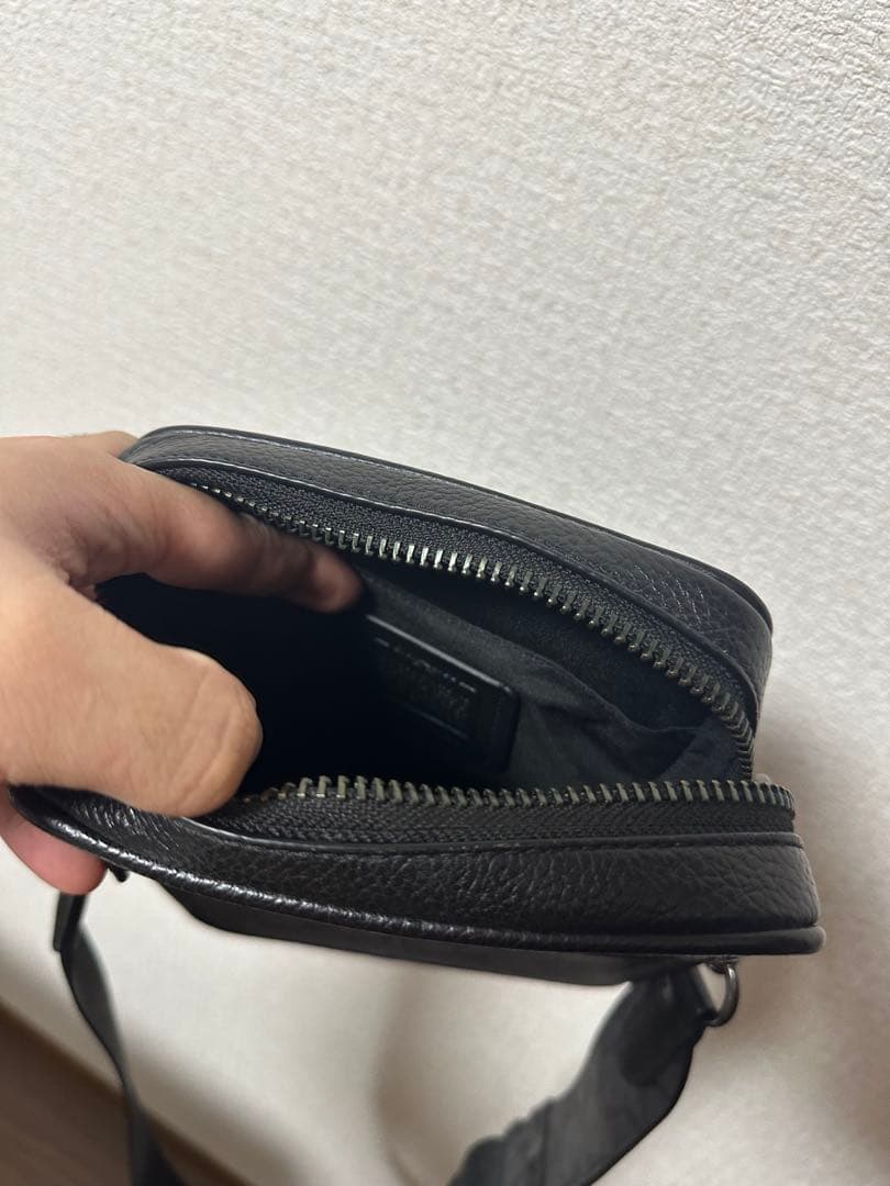 Coach ブラックレザーショルダーバッグ