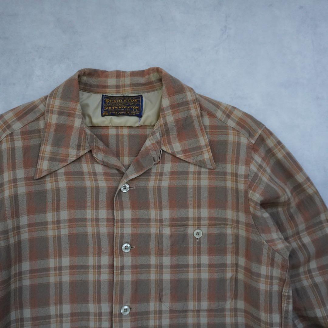 【70s】sirpendletonサーペンドルトン ウールシャツ ブラウン L
