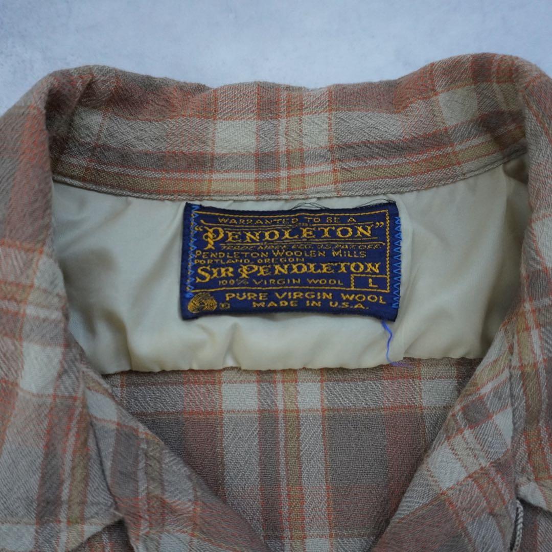 【70s】sirpendletonサーペンドルトン ウールシャツ ブラウン L